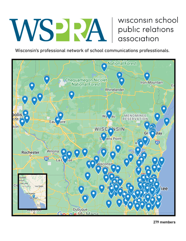 Wisconsin map with WSPRA members identified